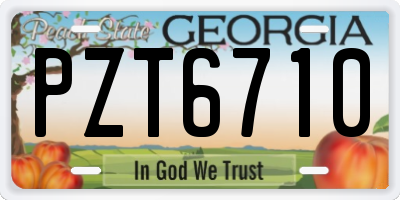 GA license plate PZT6710