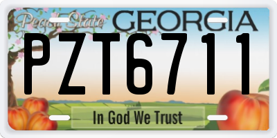 GA license plate PZT6711
