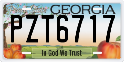 GA license plate PZT6717