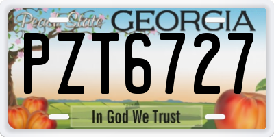 GA license plate PZT6727