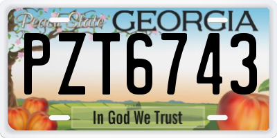 GA license plate PZT6743