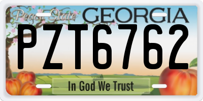 GA license plate PZT6762