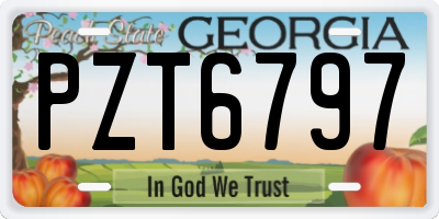 GA license plate PZT6797