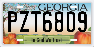 GA license plate PZT6809