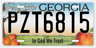 GA license plate PZT6815