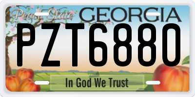 GA license plate PZT6880