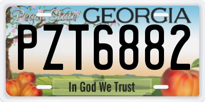 GA license plate PZT6882
