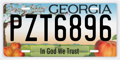 GA license plate PZT6896