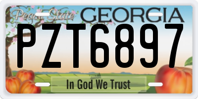 GA license plate PZT6897