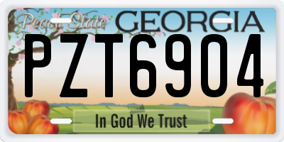 GA license plate PZT6904