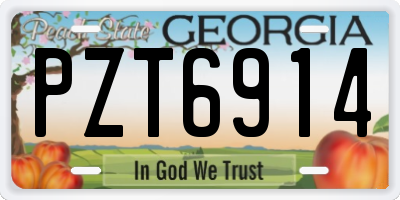 GA license plate PZT6914