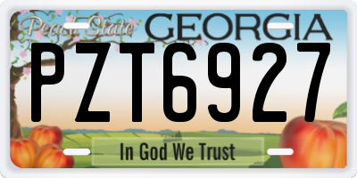 GA license plate PZT6927