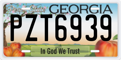 GA license plate PZT6939