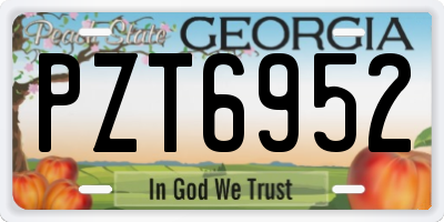 GA license plate PZT6952