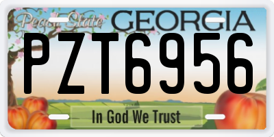 GA license plate PZT6956