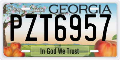 GA license plate PZT6957