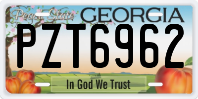 GA license plate PZT6962