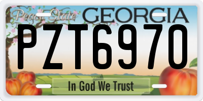 GA license plate PZT6970