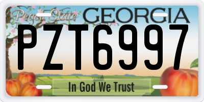 GA license plate PZT6997