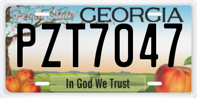 GA license plate PZT7047