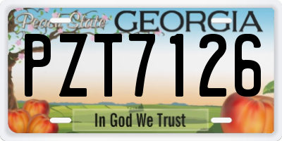 GA license plate PZT7126