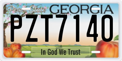 GA license plate PZT7140