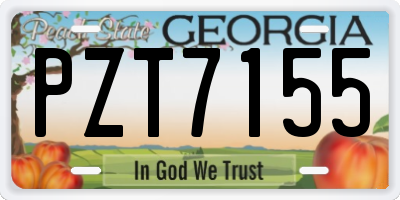 GA license plate PZT7155