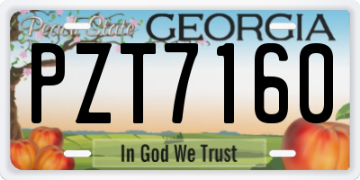 GA license plate PZT7160