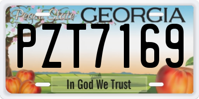GA license plate PZT7169