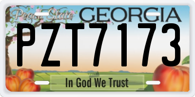 GA license plate PZT7173
