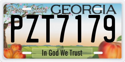GA license plate PZT7179