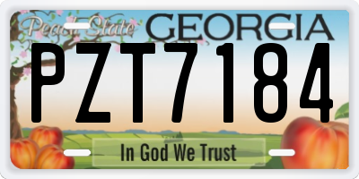 GA license plate PZT7184