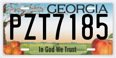 GA license plate PZT7185