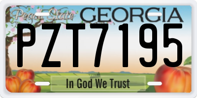 GA license plate PZT7195