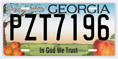 GA license plate PZT7196