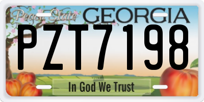 GA license plate PZT7198