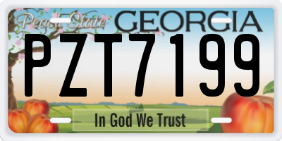 GA license plate PZT7199