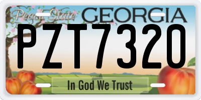 GA license plate PZT7320