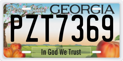 GA license plate PZT7369