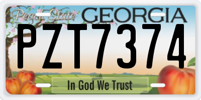 GA license plate PZT7374