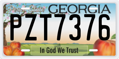 GA license plate PZT7376