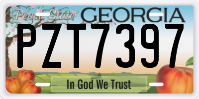 GA license plate PZT7397