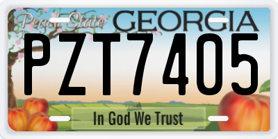 GA license plate PZT7405