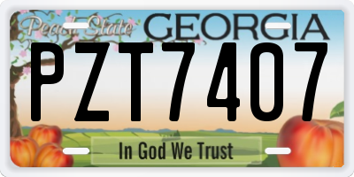 GA license plate PZT7407
