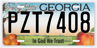 GA license plate PZT7408