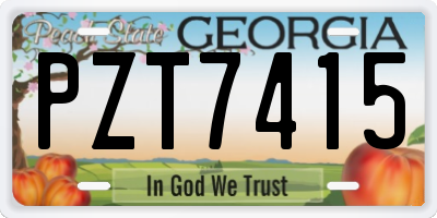 GA license plate PZT7415