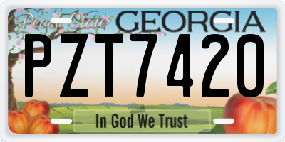 GA license plate PZT7420