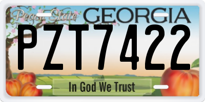 GA license plate PZT7422
