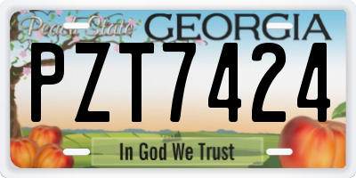 GA license plate PZT7424
