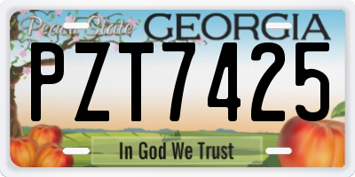 GA license plate PZT7425